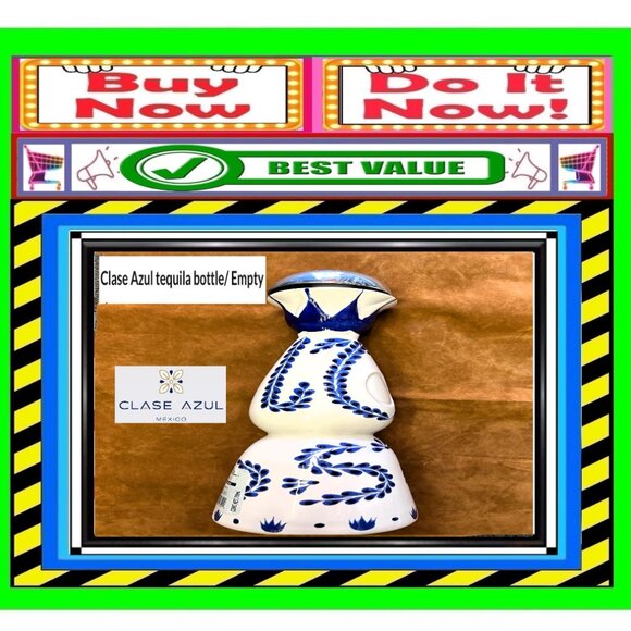 📢 CLASE AZUL Tequila ➕🆒 EMPTY BOTTLE Painted Reuseable DISPLAY 💸BUY NOW‼️🟢 - Picture 7 of 16